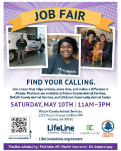 Discover a career that makes a real impact with LifeLine Animal Project's upcoming Job Fair! Mark your calendar for Saturday, May 10, from 11 AM to 3 PM at Fulton County Animal Services. This is an incredible opportunity to join a dedicated team committed to animal welfare across all three of their shelter locations: Fulton County Animal Services, DeKalb County Animal Services, and LifeLine’s Community Animal Center. With roles offering on-the-job training, flexible schedules, and comprehensive health benefits, working here is more than just a job—it's a calling to help save animals' lives and make a tangible difference in the community. Explore available positions and apply in advance by visiting lifelineanimal.org/careers. Be part of a mission-driven team that's changing lives. #HappeningInFulton #FultonCounty #LifeLineAnimalProject #AnimalCareers #JobFair #FultonAnimalServices #DeKalbCounty #AnimalWelfare #CommunityJobs #FGTV