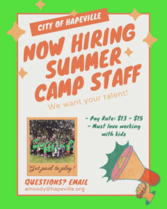 Photo by City of Hapeville on March 25, 2025. Peut être un graphique de 3 personnes, affiche et texte qui dit ’CITY OF HAPEVILLE NOW SUMMER STAFF HIRING CAMP your talent! talent! We want -Pay Rate: $13-$15 $13 13- $15 Must love working with kids Ge t paid to play! QUESTIONS? EMAIL amoody@hapeville.org’.