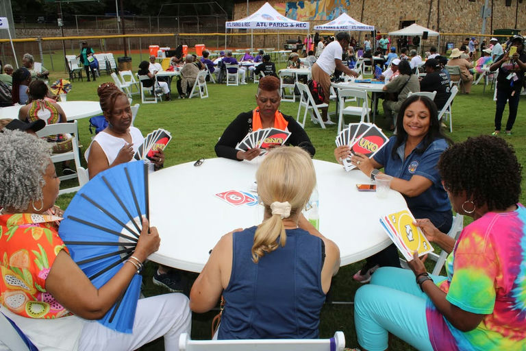 Photo shared by Department of Parks & Rec on June 13, 2025 tagging @marcioverstreet, @atlcouncil, and @atlconstituentservices. May be an image of 5 people, crowd and text.
