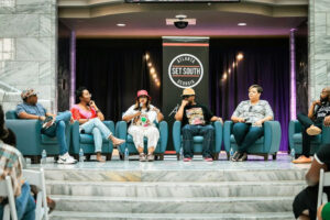 Photo shared by ATL Planning on June 26, 2025 tagging @kawanprather, @styleandscholarship, @jcarterology, @shantidas404, @floydintl, and @atlfilment. May be an image of 8 people and text that says "ATLANTA SET SOUTH BEORGIA ሰሮት 謹".