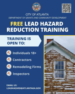 Attention Atlanta residents! A valuable opportunity is available for those interested in enhancing their skills in lead hazard reduction. The Department of Grants and Community Development is offering FREE Lead Hazard Reduction Training that is open to individuals aged 18 and above, including contractors, remodeling firms, inspectors, and more. For more information or to register for this complimentary training session, interested individuals can email leadhazard@atlantaga.gov or click the link in their bio. Don't miss out on this fantastic opportunity to advance your expertise and make a positive impact in your community!