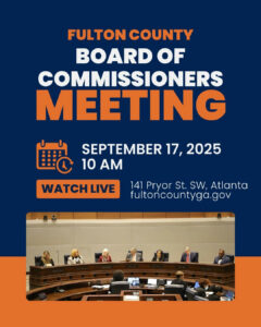 The Fulton County Board of Commissioners will meet on Wednesday, September 17, 2025 at 10 a.m. in Assembly Hall. The meeting will be aired live on FGTV at fultoncountyga.gov/watch-fgtv and https://www.youtube.com/fultongovernmenttv The agenda for this meeting is available online at: https://fultoncountyga.gov/commissioners/agenda-minutes #FultonInfo
