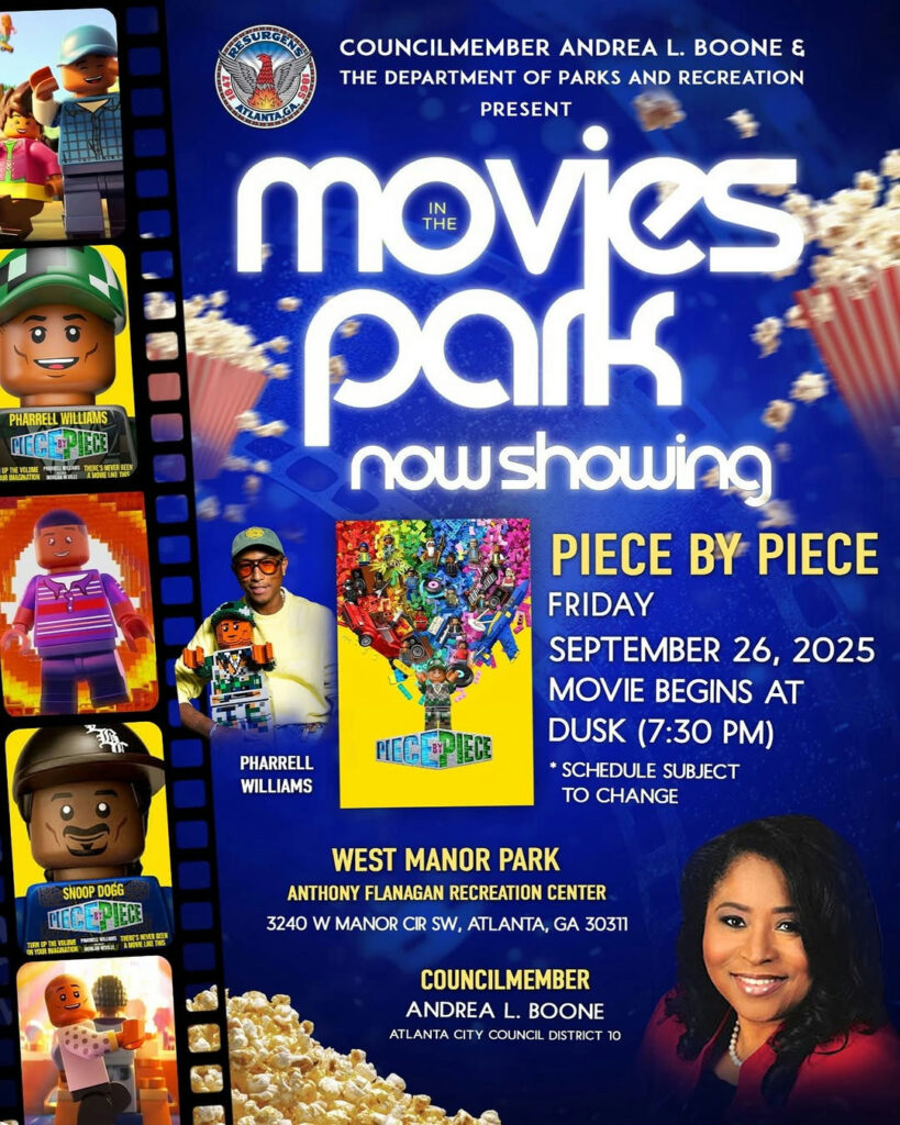 Experience the magic of cinema under the stars! Join the community on September 26 for a captivating screening of Piece By Piece at Anthony Flanagan Recreation Center. The film begins at dusk around 7:30 PM, so grab your friends and family for a night filled with entertainment and connection. Don't miss this wonderful opportunity to enjoy a movie in the park!