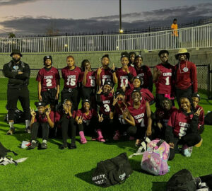 Photo by G.W. Carver High School on October 24, 2025. May be an image of football, sports equipment, scoreboard and text that says 'ME CARTER 2 CE 다E 15 ข U CARTE ИTO LRVED CARVER CARY CiS /ARSITY PIRIT'.