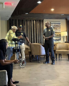 Photo by Fulton County Sheriff's Office on October 16, 2025. May be an image of standing, television, screen, camera, camcorder, office and text.