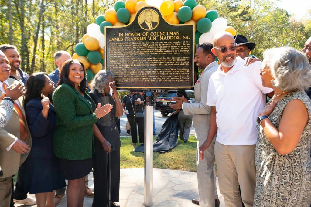 A momentous occasion unfolds as Council member Marci Collier Overstreet unveils a historic marker honoring Jim Maddox, the longest-serving Atlanta City Council member for 32 years. Joined by the Maddox family, Mayor Andre Dickens, and fellow council members, this dedication is a tribute to dedication and service in District 11.