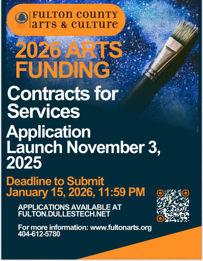 🚨 NOW OPEN! 🚨 Fulton County Arts & Culture Contracts for Services Grant Application is officially live! Are you an artist or arts organization looking to make an impact in your community? Don’t miss your chance to apply for funding support. 🗓️ Deadline: January 15, 2026, at 11:59 PM Apply now: fulton.dullestech.net Don’t wait… Apply. Apply. Apply! #FultonArts #FultonCounty #ArtsAndCulture #GrantOpportunity #Artists #ApplyNow