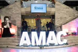 Photo by The Atlanta City Council on December 16, 2025. May be an image of lighting and text that says 'P -National Limousine LimousineServie.INc Service. NC AMAG AM'.