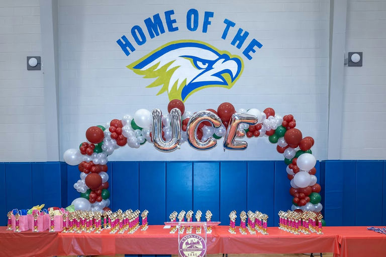 Photo by Union City, GA on December 15, 2025. May be an image of eagle, banner, balloon and text.