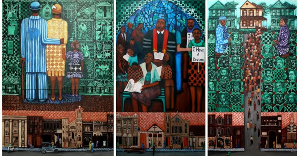 Photo by Fulton County Public Art in Auburn Neighborhood Senior Center with @fultonarts. May be art of text.